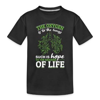 Donor Lung Branches Oxygen Lungs Hope Life - Kids' Premium Organic T-Shirt - black - Front