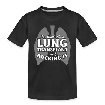 Lung Transplant Rocke Es Lung Therapy - Kids' Premium Organic T-Shirt - black - Front