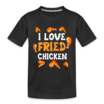 Ich Liebe Gebratenes Hühnchen - Kinder Premium Bio T-Shirt - Schwarz - Vorne