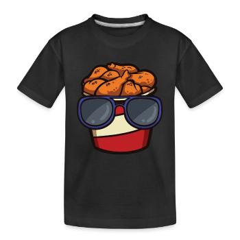 Fried Chicken Bucket with - Kids' Premium Organic T-Shirt - black - Front