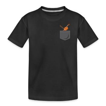 Violin Violinist Pocket - Kinder Premium Bio T-Shirt - Schwarz - Vorne