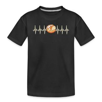 Cinnamon bun heartbeat - Kids' Premium Organic T-Shirt - black - Front