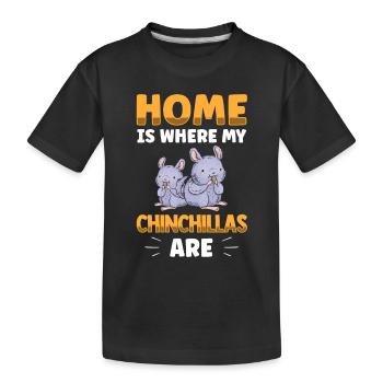 Zuhause ist wo mein Chinchilla ist Nagetier - Kinder Premium Bio T-Shirt - Schwarz - Vorne
