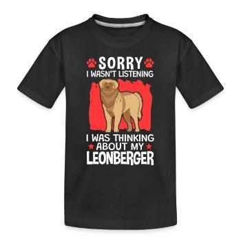 I thought of my Leonberger Leonberger - Kids' Premium Organic T-Shirt - black - Front