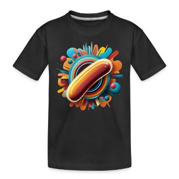 Hot-dog de restauration rapide dans le style BD - T-shirt bio Premium Enfant - noir - Devant