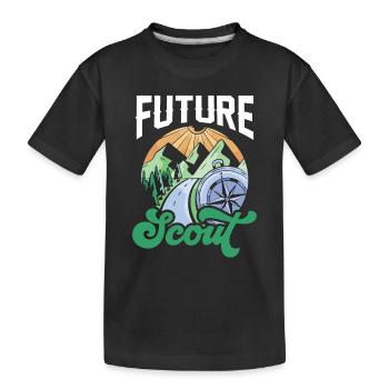 Zukünftiger Pfadfinder Pfadfinden Zeltlager Sippe - Kinder Premium Bio T-Shirt - Schwarz - Vorne