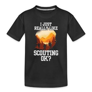J’aime beaucoup le scoutisme - T-shirt bio Premium Enfant - noir - Devant