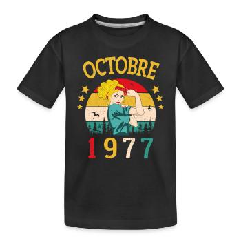 Octobre 1977 Anniversaire Vintage Idée Cadeau - T-shirt bio Premium Enfant - noir - Devant