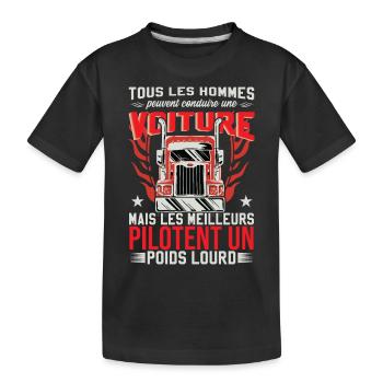 Homme Camion Humour Poids Lourd Chauffeur - T-shirt bio Premium Enfant - noir - Devant