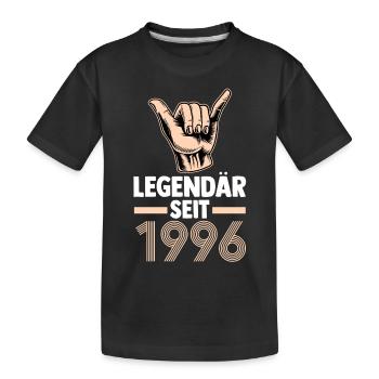 Jahrgang 1996 27 Jahre Geburtstag - Kinder Premium Bio T-Shirt - Schwarz - Vorne