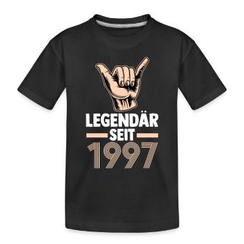 Jahrgang 1997 26 Jahre Geburtstag - Kinder Premium Bio T-Shirt - Schwarz - Vorne