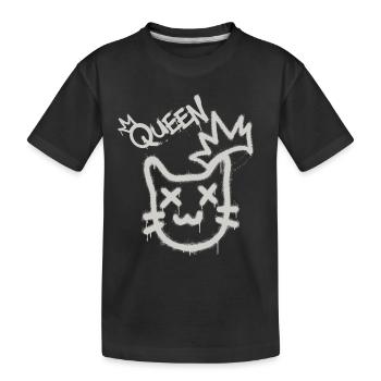 Coole Freche Graffiti Katze Maine Coon Perser - Kinder Premium Bio T-Shirt - Schwarz - Vorne