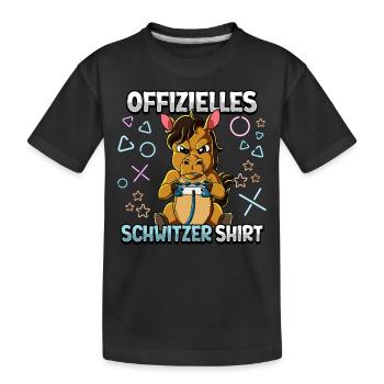 Offizielles Schwitzer Zocken Gamer Ego Shooter - Kinder Premium Bio T-Shirt - Schwarz - Vorne