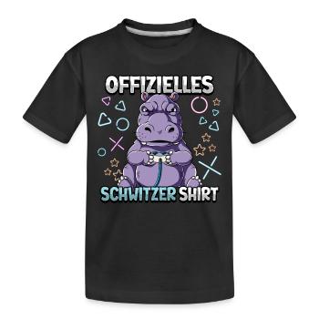 Offizielles Schwitzer Zocken Gamer Ego Shooter - Kinder Premium Bio T-Shirt - Schwarz - Vorne