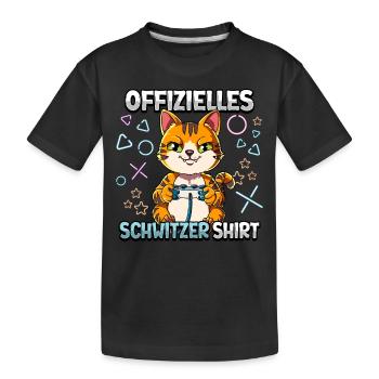 Offizielles Schwitzer Zocken Gamer Ego Shooter - Kinder Premium Bio T-Shirt - Schwarz - Vorne