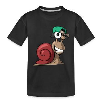 Drôle Cool Cartoon Snail - T-shirt bio Premium Enfant - noir - Devant