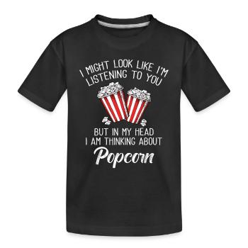 Popcorn - Kinder Premium Bio T-Shirt - Schwarz - Vorne