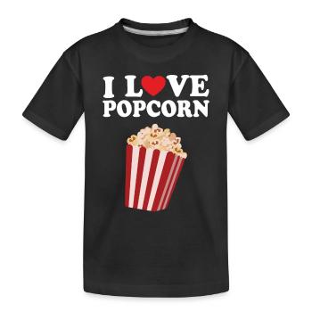 Popcorn - Kinder Premium Bio T-Shirt - Schwarz - Vorne