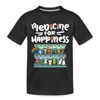 Medicine for Happiness Cute Wildlife - Kids' Premium Organic T-Shirt - black - Front