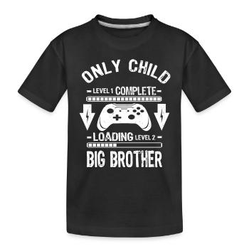 BiG Brother Loading Gamer gender reveal idea - Kinder Premium Bio T-Shirt - Schwarz - Vorne