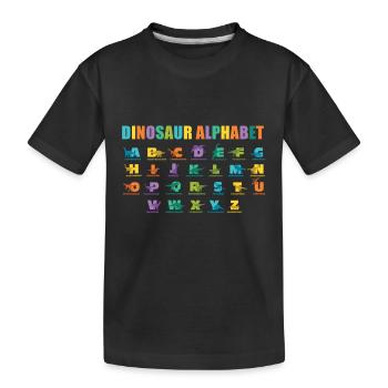 Meine Dinosaurier-Liebhaber ABC Kinder Dino Alphabet - Kinder Premium Bio T-Shirt - Schwarz - Vorne