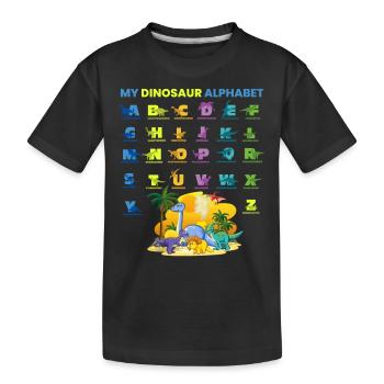 My Dinosaur Lovers ABC Kids Dino Alphabet - Kids' Premium Organic T-Shirt - black - Front