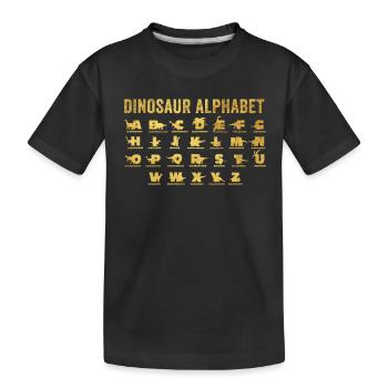My Dinosaur Lovers ABC Kids Dino Alphabet - Kids' Premium Organic T-Shirt - black - Front