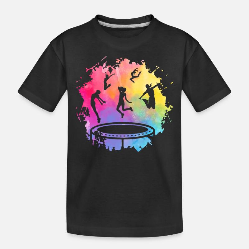 Trampolin - Kinder Premium Bio T-Shirt - Schwarz