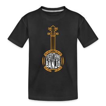 Banjo Tout est meilleur Musique folklorique Joueur de banjo - T-shirt bio Premium Enfant - noir - Devant