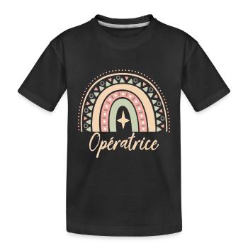 Cadeau Opératrice. Boho Rainbow opératrice. - T-shirt bio Premium Enfant - noir - Devant