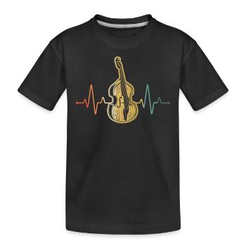 Kontrabass Kontrabassspieler Kontrabassist - Kinder Premium Bio T-Shirt - Schwarz - Vorne