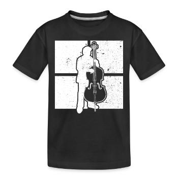 Kontrabass Kontrabassspieler Kontrabassist - Kinder Premium Bio T-Shirt - Schwarz - Vorne