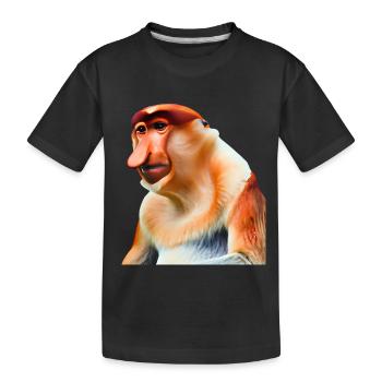 Der exotische Nasenaffe - Kinder Premium Bio T-Shirt - Schwarz - Vorne