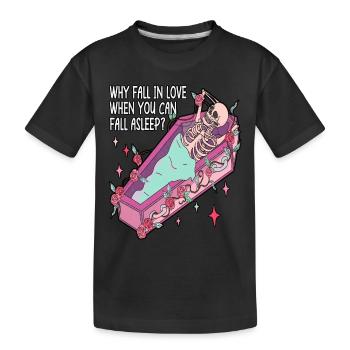 Why Fall In Love When You Anti Valentine's Day - Kids' Premium Organic T-Shirt - black - Front