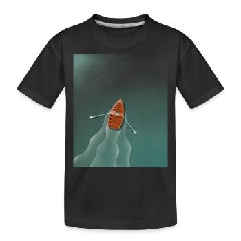 Bateau à rames sur le lac - T-shirt bio Premium Enfant - noir - Devant