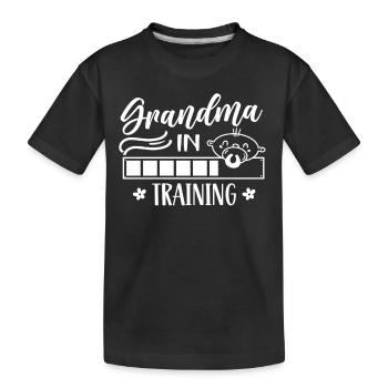 Oma In Ausbildung Großeltern Erstes Mal Süß - Kinder Premium Bio T-Shirt - Schwarz - Vorne