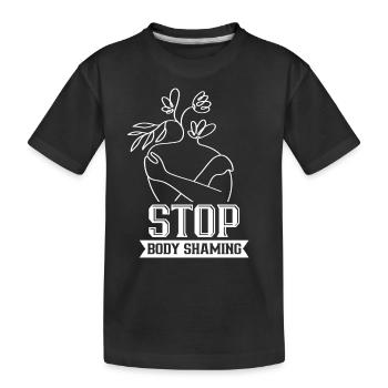 Plus de body shaming agaçant bodyshaming - T-shirt bio Premium Enfant - noir - Devant