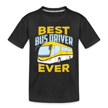 Bester Busfahrer Aller Zeiten Busfahren Reisebus - Kinder Premium Bio T-Shirt - Schwarz - Vorne