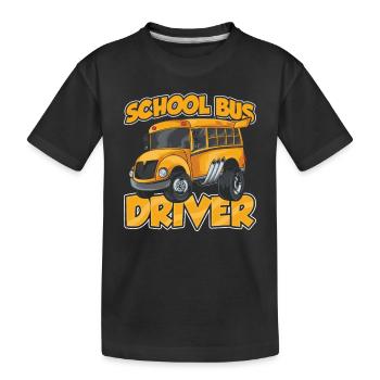 School Bus Driver School Bus Bus Driving Coach - Kids' Premium Organic T-Shirt - black - Front