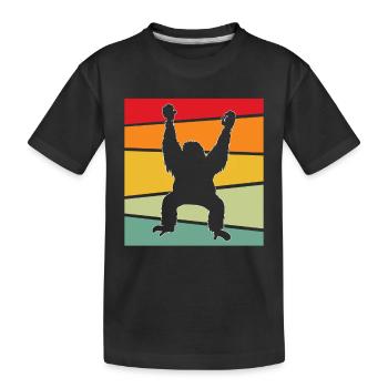 Orang-outan Rétro - T-shirt bio Premium Enfant - noir - Devant