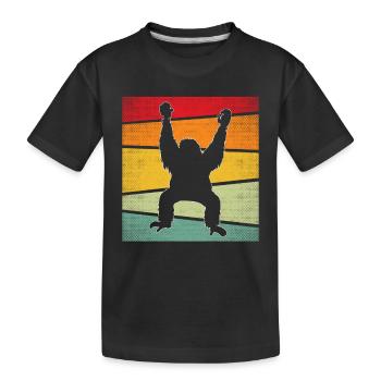 Orang-outan Rétro - T-shirt bio Premium Enfant - noir - Devant