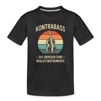 Kontrabass Kontrabassspieler Kontrabassist - Kinder Premium Bio T-Shirt - Schwarz - Vorne