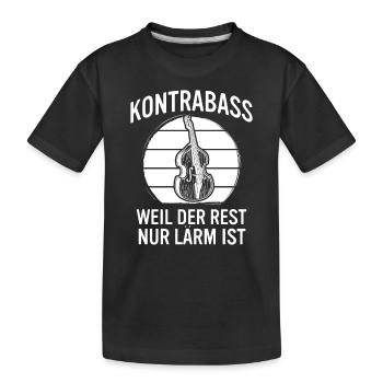 Kontrabass Kontrabassspieler Kontrabassist - Kinder Premium Bio T-Shirt - Schwarz - Vorne
