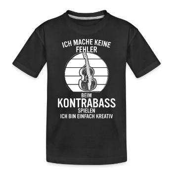 Kontrabass Kontrabassspieler Kontrabassist - Kinder Premium Bio T-Shirt - Schwarz - Vorne