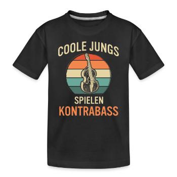 Kontrabass Kontrabassspieler Kontrabassist - Kinder Premium Bio T-Shirt - Schwarz - Vorne