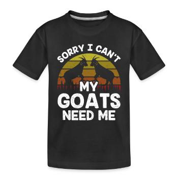 Malheureusement, mes chèvres n’ont pas besoin de moi animal - T-shirt bio Premium Enfant - noir - Devant