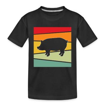 Porc Rétro - T-shirt bio Premium Enfant - noir - Devant