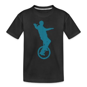 Einrad - Kinder Premium Bio T-Shirt - Schwarz - Vorne