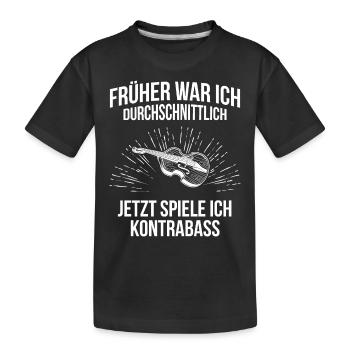 Kontrabass Kontrabassspieler Kontrabassist - Kinder Premium Bio T-Shirt - Schwarz - Vorne
