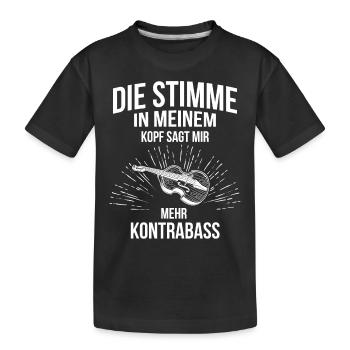 Kontrabass Kontrabassspieler Kontrabassist - Kinder Premium Bio T-Shirt - Schwarz - Vorne